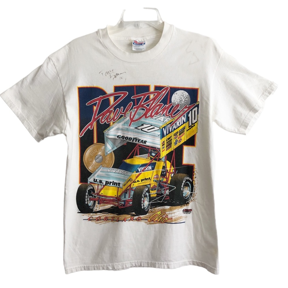 Vintage 1997 Autographed Dave Blaney Motorsports T-shirt M